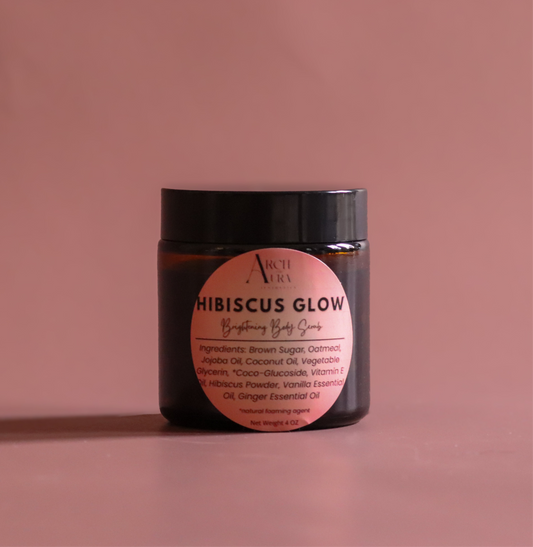 Hibiscus Glow Body Scrub – Exfoliating Brown Sugar Scrub with Oatmeal & Natural Oils for Glowing, Hydrated Skin