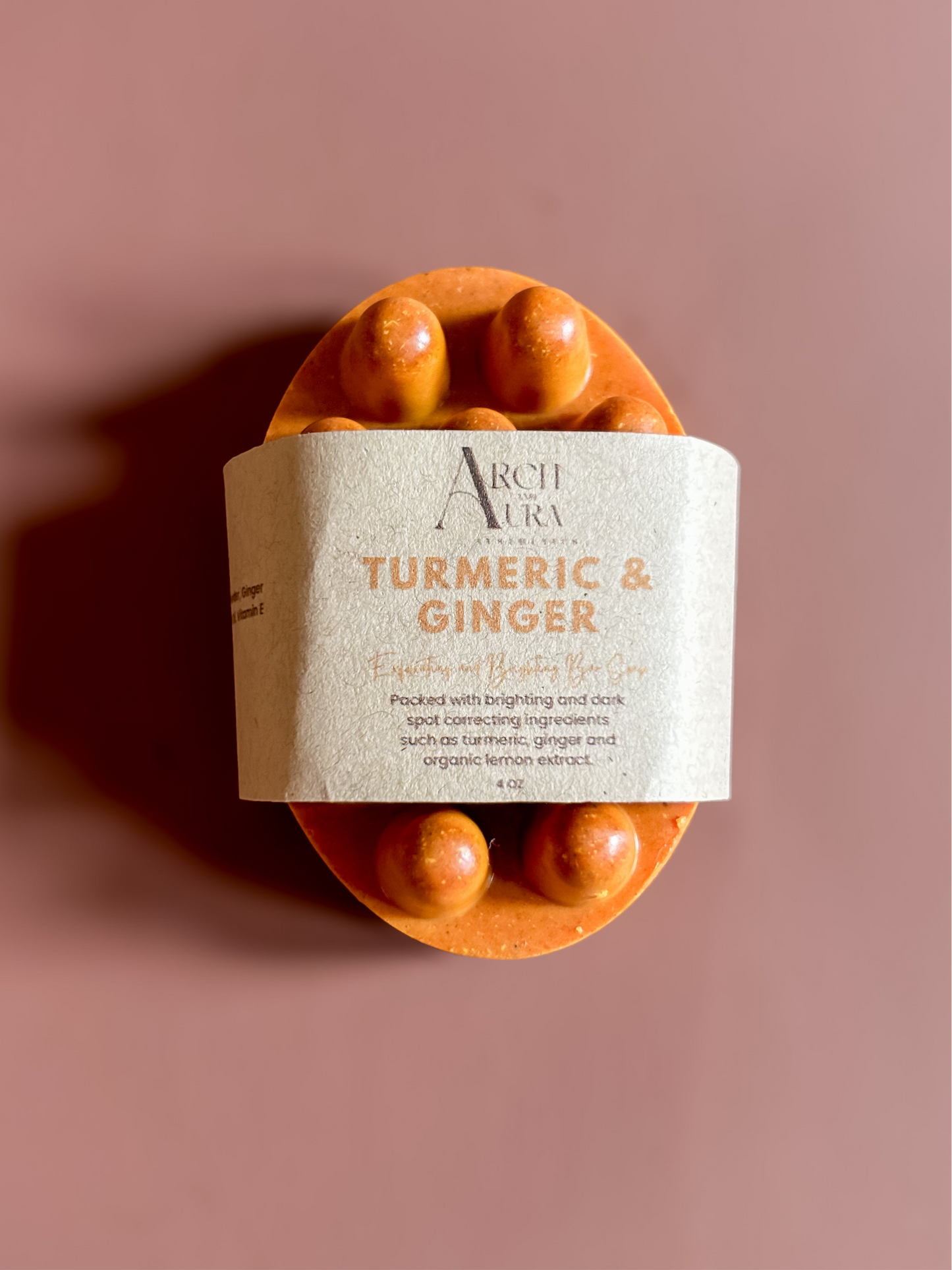 Turmeric & Ginger Exfoliating and Brightening Cleansing Bar Soap - Face, Underarms, Bikini Line, and Inner Thighs